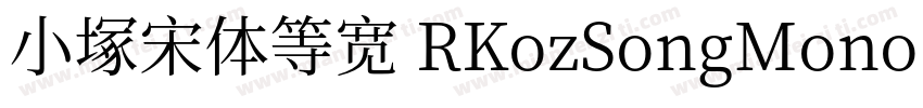 小塚宋体等宽 RKozSongMono Regularegular字体转换